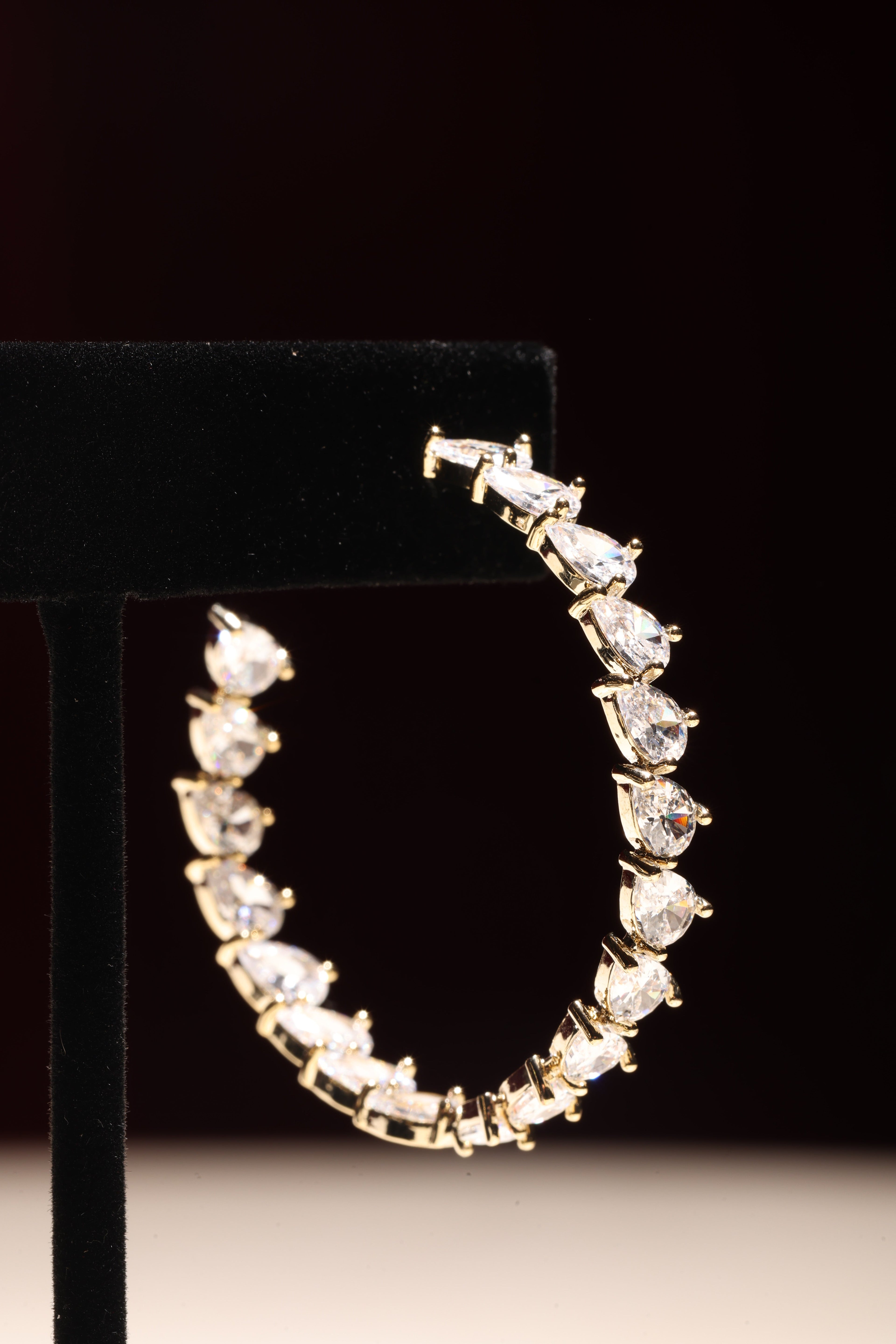 Gold Swarovski Large Hoops