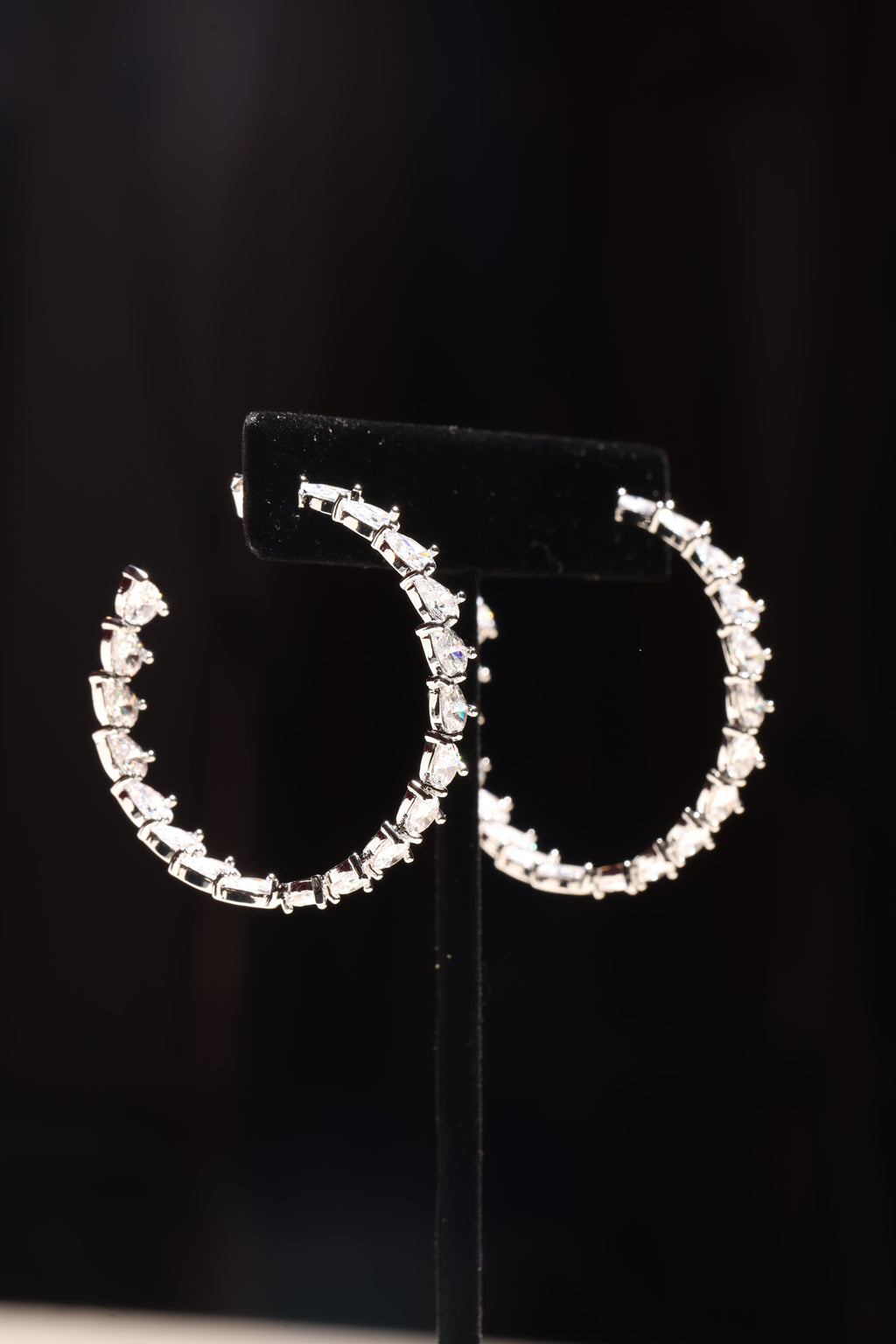 Silver Swarovski Large Hoops