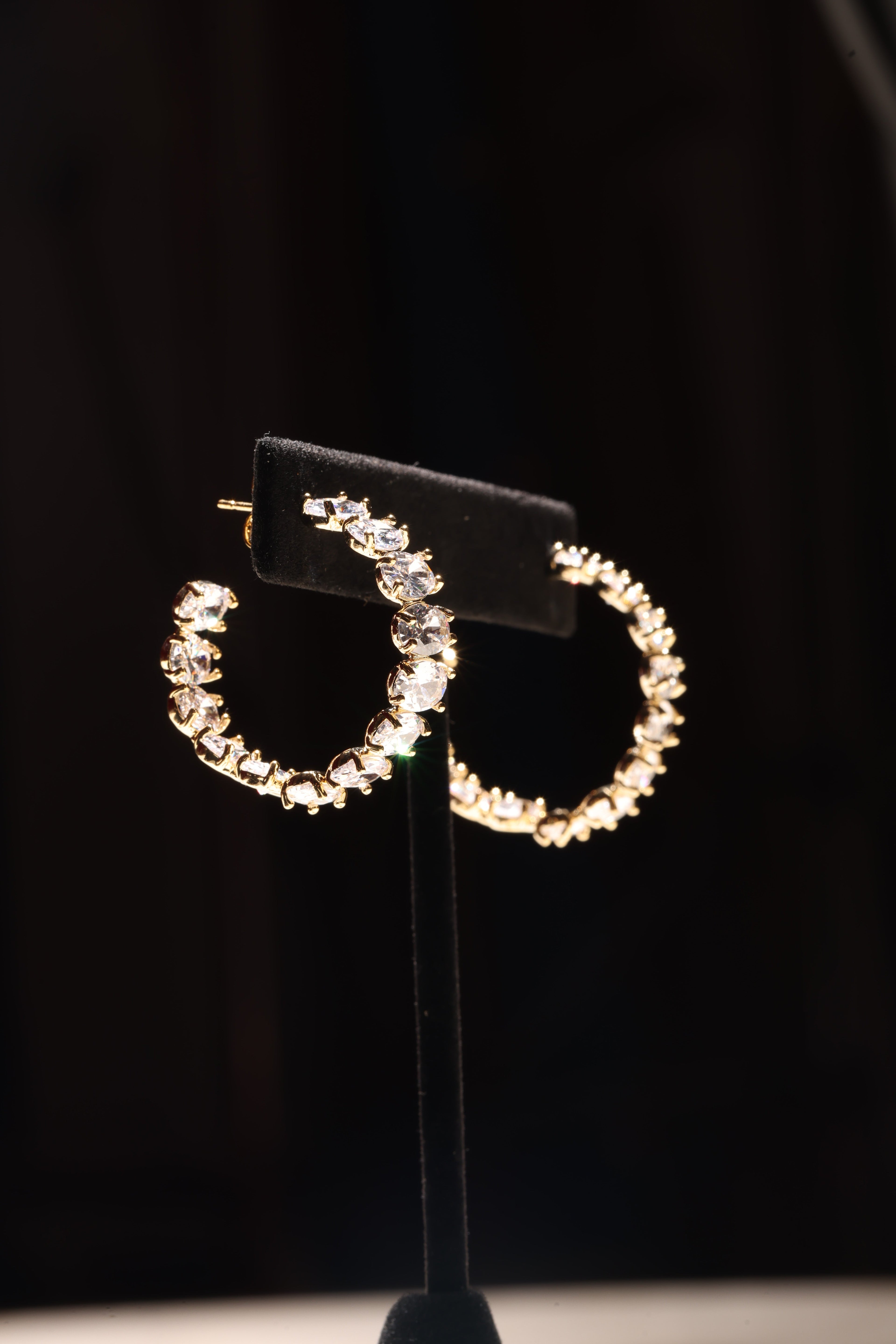 Gold Swarovski Medium Hoops